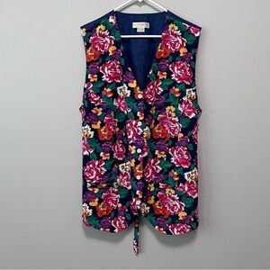 Liz Claiborne Vintage Floral Vest Size 2X  NWT!